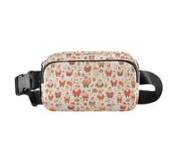 Cute Cartoon Crocodile Alligator Women Men Teenagers Fashion Fanny Pack Waist Bag for Travel Running Hiking, Christmas Texture Gnomes Red Candies, One Size