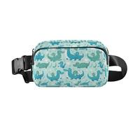 Cute Cartoon Crocodile Alligator Women Men Teenagers Fashion Fanny Pack Waist Bag for Travel Running Hiking, Cute Cartoon Crocodile Alligator, One Size