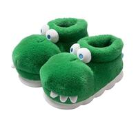 Cute Cartoon Crocodile Plush Slippers Warm Fluffy House Slipper for Women and Men Winter Indoor Shoes Soft Cotton Footwear with Cozy Anti-Slip Thick Sole for Home Comfort