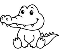 Cute Cartoon Crocodile Vinyl Decal Sticker for Car/Window/Wall (Gold)