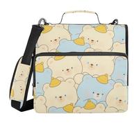 Cute Cartoon Cry Bear 3 Rings 1.5 inch Organizer Binder with Handle Laege Capacity Portfolios Portfolio Organizer for Office School