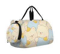 Cute Cartoon Cry Bear Kids Cute Gym Bag with Shoes Compartment Lightweight Kids Overnight Bag for Travel, Sports, Duffel, Weekender