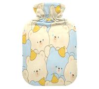 Cute Cartoon Cry Bear Water Bottle for hot Water with Soft Cover, 2L Warm Compress for Period Cramps,Period Cramps,Bolsa para agua Caliente