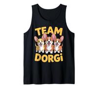 Cute Cartoon Dachshund Corgi Cross Mix Breed Dog Team Dorgi Tank Top