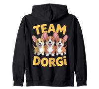 Cute Cartoon Dachshund Corgi Cross Mix Breed Dog Team Dorgi Zip Hoodie