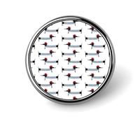 Cute Cartoon Dachshund Lapel Pins Round Pin Badges Brooch Jewelry Craft Women Men