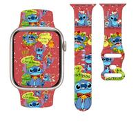 Cute Cartoon Design Pattern Printed Bands Compatible with Apple Watch Band 42mm 44mm 45mm 46mm 49mm, Grade Soft Silicone Sports Wristband Strap for iWatch Ultra SE & Series 10/9/8/7/6/5/4/3/2/1