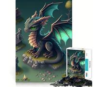 Cute Cartoon Dinosaur 1000 Piece Jigsaw Puzzle for Teenagers Logic Workout Pastime Game Home Play Unique Gift (50x75cm)