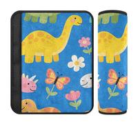 Cute Cartoon Dinosaur 2 Pack Shoulder Strap Cushion Stop seat Belt Cutting into Neck for Airplane forro para cinturon de seguridad