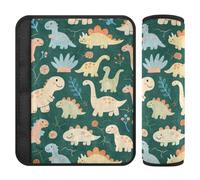 Cute Cartoon Dinosaur Green 2 pcs car seat Strap Pads Stop seat Belt Cutting into Neck for Van Protector para cinturón de carro