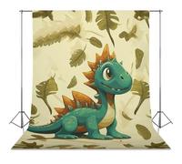 Cute Cartoon Dinosaurs Backdrop Background for Photography High Density Polyester Fabric Background Banner Seamless Photo Booth Prop Backdrop 56"x79" for Birthday Party Decor Photoshoot Banner Props