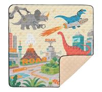 Cute Cartoon Dinosaurs Large Non-Slip Baby Activity Play Mat for Indoor Outdoor Lightweight Foldable Padded Baby Mat for Babies Infants Toddlers, 50'' x 50''para juegos de
