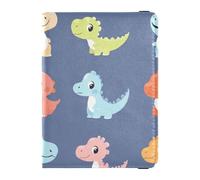 Cute Cartoon Dinosaurs Leather Passport Holder Passport Wallet Waterproof