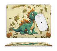 Cute Cartoon Dinosaurs Mouse Pad Ultra Thin, Leather Mousepad with Waterproof Smooth Surface, Anti Slip Mouse Pad for Gaming, Office & Home, 10 X 8 Inch