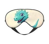 Cute Cartoon Dinosaurs Sleep Mask for Women & Men - Double-Sided Eye Mask with Adjustable Strap, Soft Silky Feel, Light-Blocking & Breathable for Travel, Nap, Shift Work, Yoga