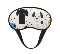 Cute Cartoon Dog and Rainbow Composite Cloth Black Edge Eye Mask Men and Women with Elastic Band