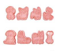 Cute Cartoon Dog Biscuit Molds 8pcs PP Material