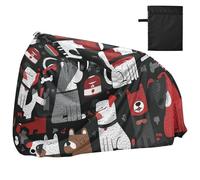 Cute Cartoon Dogs Christmas Waterproof Bike Covers Outdoor with Lock Holes Uv Resistant Indoor Outdoor Storage Mountain Bike Cover Fits for Most funda para moto