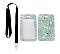 Cute Cartoon Dogs ID Card Holder with Black Lanyard, Card Badge Holder, Vertical Cards Protector for Student, Vertical Name Badges Protector for Teacher, Bus Driver Accessories Paramedic Accessories