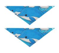 Cute Cartoon Dolphin Dog Grooming Bandanas Bulk Adjustable Pet Scarf for Boy and Girl Cute Pet Holiday Accessories Decor for Dogs Cats