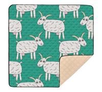 Cute Cartoon Doodle Goat Pattern Soft Thick Baby Gym & Activity Mat for Floor Cozy Breathable Padded Baby Mat for Babies Infants Toddlers, 50'' x 50''