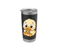 Cute Cartoon Duck Eating Cookie Kawaii Design Stainless Steel Insulated Tumbler