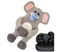 Cute Cartoon Earphone Case Cover - Pure Hand Animal Shape Handmade - Cartoon Crochet Cash Popche Knitting Pocket for On the Go, grey, Se référer au descriptif, Refer to description