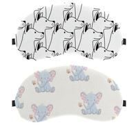 Cute Cartoon Elephant 2-Pack Light-Blocking, Soft, Breathable Sleeping Masks Blindfold Sleep Masks
