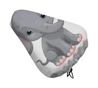 Cute Cartoon Elephant Bike Seat Cover for Men Women Water Repellent Exercise Bike Seat Cushion Adjustable Bicycle Seat for Outdoor Biking