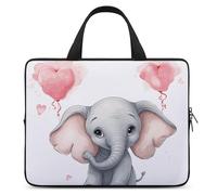 Cute Cartoon Elephant Laptop Sleeve Ultra-Thin, Lightweight & Waterproof 10inch Laptop Bags, Durable Neoprene Material, Portable Protective Computer Bag with Hand Strap