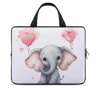 Cute Cartoon Elephant Laptop Sleeve Ultra-Thin, Lightweight & Waterproof 12inch Laptop Bags, Durable Neoprene Material, Portable Protective Computer Bag with Hand Strap
