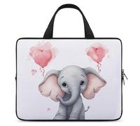 Cute Cartoon Elephant Laptop Sleeve Ultra-Thin, Lightweight & Waterproof 13inch Laptop Bags, Durable Neoprene Material, Portable Protective Computer Bag with Hand Strap