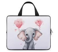 Cute Cartoon Elephant Laptop Sleeve Ultra-Thin, Lightweight & Waterproof 15inch Laptop Bags, Durable Neoprene Material, Portable Protective Computer Bag with Hand Strap