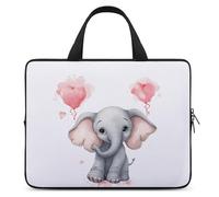 Cute Cartoon Elephant Laptop Sleeve Ultra-Thin, Lightweight & Waterproof 17inch Laptop Bags, Durable Neoprene Material, Portable Protective Computer Bag with Hand Strap