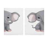 Cute Cartoon Elephant Passport Holder Ultra Slim PU Leather Travel Document Organizer Compact Premium International US Passport Protector Cover for Women Men