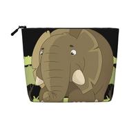 Cute Cartoon Elephant Patterned Women's Cosmetic Bag, Single Layer Toiletry Bag, Suitable for Daily Storage, Travel, and Business Trips.