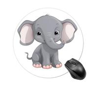 Cute Cartoon Elephant Round Mouse Pad Smooth Glide Gaming Mousepad Extra Density Portable Comfortable Mouse Mat for Desk, Home, Office 7.8x7.8 Inches