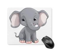 Cute Cartoon Elephant Square Mouse Pad Portable Computer Mousepad with Non-Slip Rubber Base 18 * 22cm Ultra-Thin Gaming Mouse Mat for Computer Laptop Office Desk Accessories