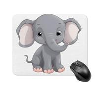 Cute Cartoon Elephant Square Mouse Pad Portable Computer Mousepad with Non-Slip Rubber Base 20 * 25cm Ultra-Thin Gaming Mouse Mat for Computer Laptop Office Desk Accessories