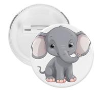 Cute Cartoon Elephant Tinplate Badge Personalized Round Brooch Large Craft Button Suitable for Teachers, Nurses, Doctors, Staff, Party Gift Accessories, style, 12 Pieces