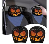 Cute Cartoon Eyes Car Headrest Covers, Halloween Car Headrest Covers, Funny Scary Eyes Universal Fit Stretch Covers, Breathable Auto Interior Accessories & Spooky Decor (Black-D)