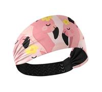 Cute Cartoon Flamingo Pink Cooling women's fashion headbands Stretchy sweaty bands for washing face Football Running Football