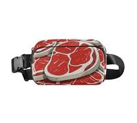 Cute Cartoon Food Steak Fashionable Fanny Waist Pack for Women Men Mini Running Belt Bag Waist Pack with Adjustable Strap for Shopping Sports Work, Cute cartoon food steak, One Size