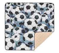 Cute Cartoon Football Soccer Large Non-Slip Baby Activity Play Mat for Indoor Outdoor Portable Activity Entertainment Mat for Baby Toddler Infant, 50'' x 50''