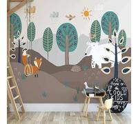Cute Cartoon Forest Animal 3D Wallpaper Silky Texture Home Study Office Grey Dining Room Sofa Bedroom Living Room TV Backdrop-300cm×210cm