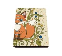 Cute Cartoon Fox A5 Notebook, Pu Leather A5 Notebooks, Lined Paper Meeting Notebook 180Pages/90Sheets, Notepad for Writing, Exercise Books for Study, Student Essentials University Journal Diary