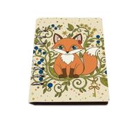 Cute Cartoon Fox A5 Notebook, Pu Leather Notebooks, Lined Paper Shorthand Notebook 180Pages/90Sheets, A5 Note Book for Women, Workbook for School, Student Essentials University Journal Diary