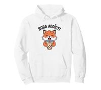 Cute Cartoon Fox, Boba Addict! Pullover Hoodie
