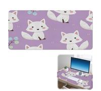 Cute Cartoon Fox Desk Pad Non-Slip Keyboard and Mouse Mat with Smooth Surface Mouse Pad 90X42 cm Large Mousemat Desk Decor Accessories Home Office Gifts Mousepads for School Home Office