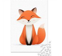 Cute Cartoon Fox Jigsaw Puzzles Puzzles for Adults Kids. 1000 Piece Whimsical Challenge Toy Educational Games Home Decoration for Adults& Kids Age 14 Years Up 38x26cm/1000pcs